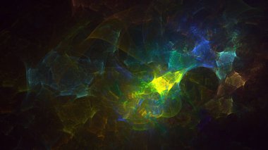 3B soyut renkli fraktal ışık arkaplanı oluşturma