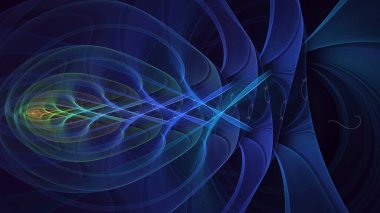 3B soyut renkli fraktal ışık arkaplanı oluşturma