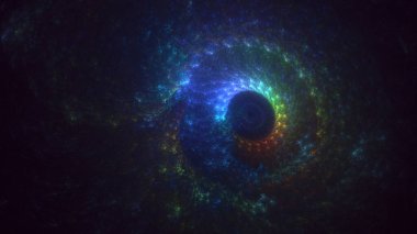 Soyut çok renkli fraktal ışık arkaplanı 3B görüntüleme