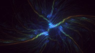 Soyut çok renkli fraktal ışık arkaplanı 3B görüntüleme