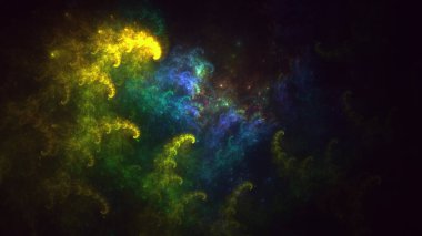 Soyut çok renkli fraktal ışık arkaplanı 3B görüntüleme