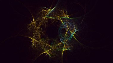 Soyut çok renkli fraktal ışık arkaplanı 3B görüntüleme