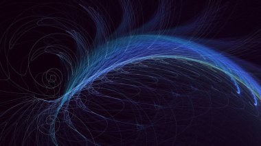 Soyut çok renkli fraktal ışık arkaplanı 3B görüntüleme