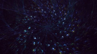 3B soyut renkli fraktal ışık arkaplanı oluşturma