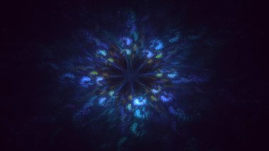 3B soyut renkli fraktal ışık arkaplanı oluşturma