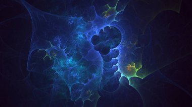 Soyut çok renkli fraktal ışık arkaplanı 3B görüntüleme