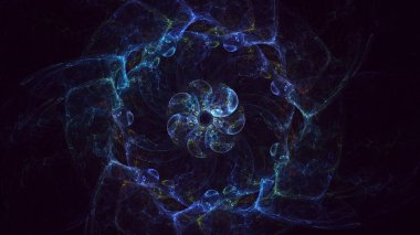 Soyut çok renkli fraktal ışık arkaplanı 3B görüntüleme