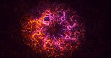 Soyut çok renkli fraktal ışık arkaplanı 3B görüntüleme
