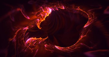 Soyut çok renkli fraktal ışık arkaplanı 3B görüntüleme