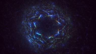 Soyut çok renkli fraktal ışık arkaplanı 3B görüntüleme