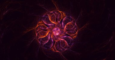 3B soyut renkli fraktal ışık arkaplanı oluşturma