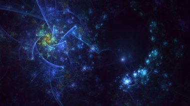 3B soyut renkli fraktal ışık arkaplanı oluşturma