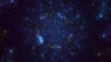 3B soyut renkli fraktal ışık arkaplanı oluşturma