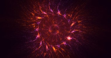 3B soyut renkli fraktal ışık arkaplanı oluşturma