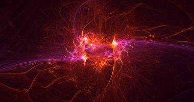 3B soyut renkli fraktal ışık arkaplanı oluşturma