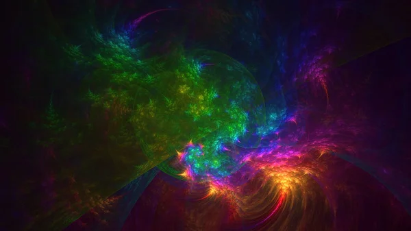 Renderização Abstrato Fundo Luz Fractal Multicolor — Fotografia de Stock