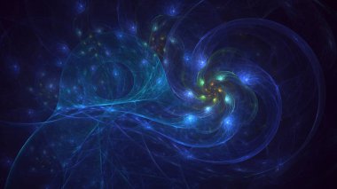 Soyut fraktal ışık arkaplanı 3 boyutlu oluşturuluyor