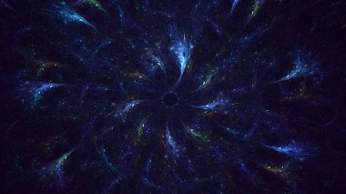 Soyut fraktal ışık arkaplanı 3 boyutlu oluşturuluyor
