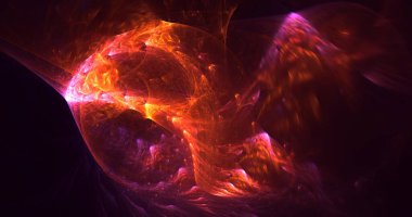 3B soyut renkli fraktal ışık arkaplanı oluşturma