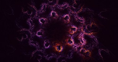 3B soyut renkli fraktal ışık arkaplanı oluşturma