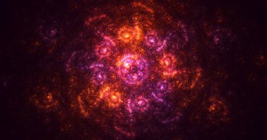 3B soyut renkli fraktal ışık arkaplanı oluşturma