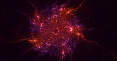 Soyut çok renkli fraktal ışık arkaplanı 3B görüntüleme