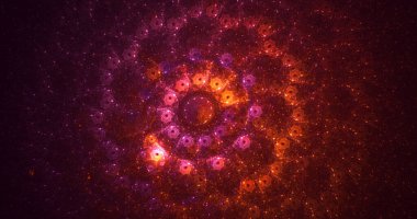 Soyut çok renkli fraktal ışık arkaplanı 3B görüntüleme