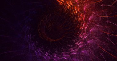 Soyut çok renkli fraktal ışık arkaplanı 3B görüntüleme