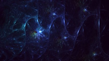 3B soyut renkli fraktal ışık arkaplanı oluşturma