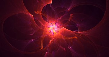 3B soyut renkli fraktal ışık arkaplanı oluşturma