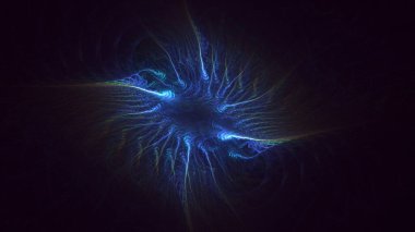 Soyut çok renkli fraktal ışık arkaplanı 3B görüntüleme