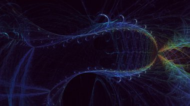 Soyut çok renkli fraktal ışık arkaplanı 3B görüntüleme