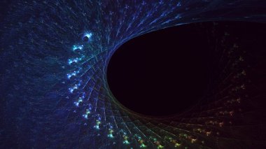 3B soyut renkli fraktal ışık arkaplanı oluşturma