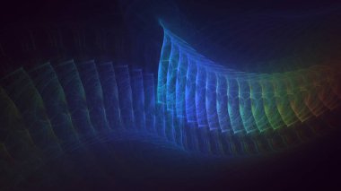 3B soyut renkli fraktal ışık arkaplanı oluşturma