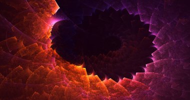 Soyut çok renkli fraktal ışık arkaplanı 3B görüntüleme