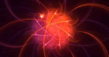 Soyut çok renkli fraktal ışık arkaplanı 3B görüntüleme