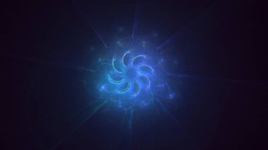 3D, soyut çok renkli teknoloji fraktal ışık arkaplanı oluşturuluyor