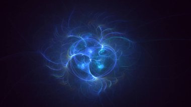 3B soyut renkli fraktal ışık arkaplanı oluşturma