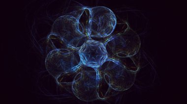 3B soyut renkli fraktal ışık arkaplanı oluşturma