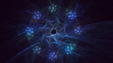 Soyut çok renkli fraktal ışık arkaplanı 3B görüntüleme