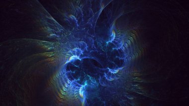 Soyut çok renkli fraktal ışık arkaplanı 3B görüntüleme