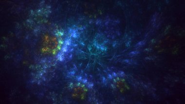 Soyut çok renkli fraktal ışık arkaplanı 3B görüntüleme