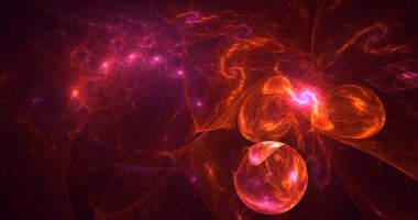 Soyut çok renkli fraktal ışık arkaplanı 3B görüntüleme