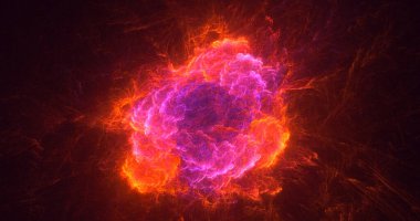 Soyut çok renkli fraktal ışık arkaplanı 3B görüntüleme