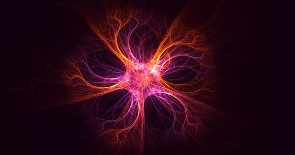 3D рендеринг абстрактного многоцветного фрактального фона