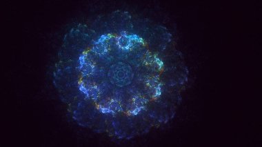 3B soyut renkli fraktal ışık arkaplanı oluşturma