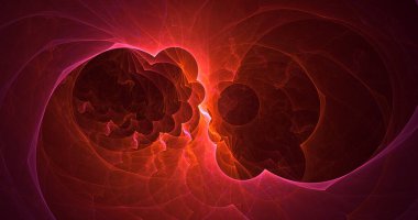 3B soyut renkli fraktal ışık arkaplanı oluşturma