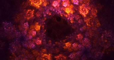 3D, soyut çok renkli teknoloji fraktal ışık arkaplanı oluşturuluyor