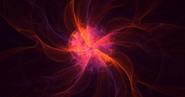 3D, soyut çok renkli teknoloji fraktal ışık arkaplanı oluşturuluyor