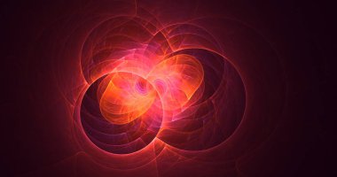 3D, soyut çok renkli teknoloji fraktal ışık arkaplanı oluşturuluyor